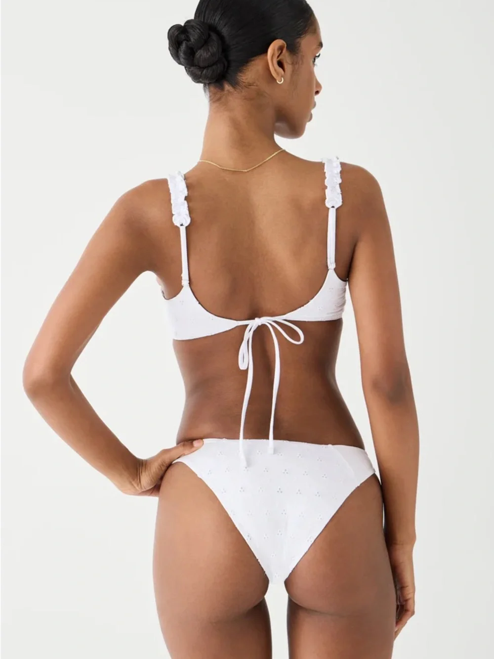 Frankie's Bikinis White Eyelet Lace Two-Piece Bikini medium set